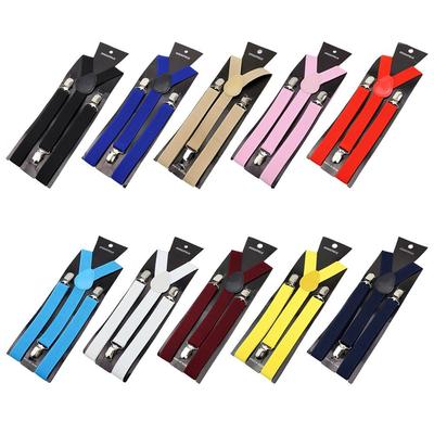Cadeau Leer Effen Kleur Elastisch Verstelbare Bandjes Unisex Bretels Bretels Bretels