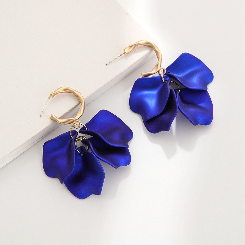 Elegant Flower Petal Leaves Drop Earrings Colorful Boho Style Tassel Dangle Earrings Irregular Hook Eardrop Gifts
