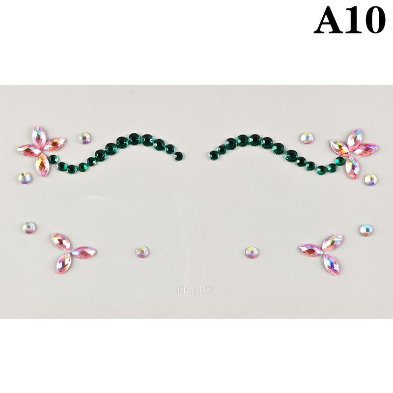 

Наклейки для татуировок с драгоценными камнями для лица, подводка для глаз, яркие бриллиантовые украшения, наклейки для макияжа на вечеринку, искусство татуировок на Хэллоуин