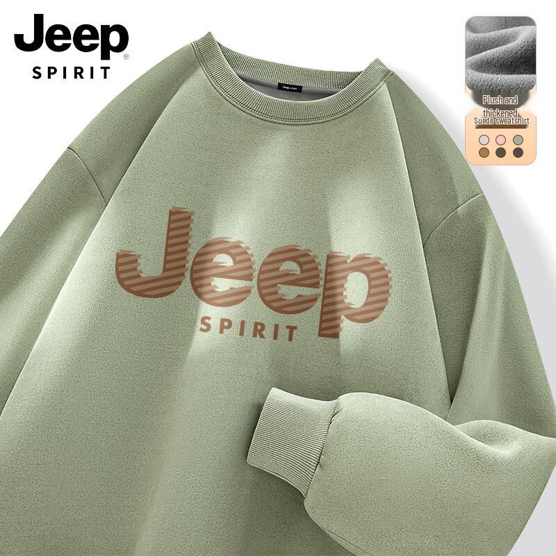 

JEEP SPIRIT Men s Fleece-Lined Round Neck Pullover M