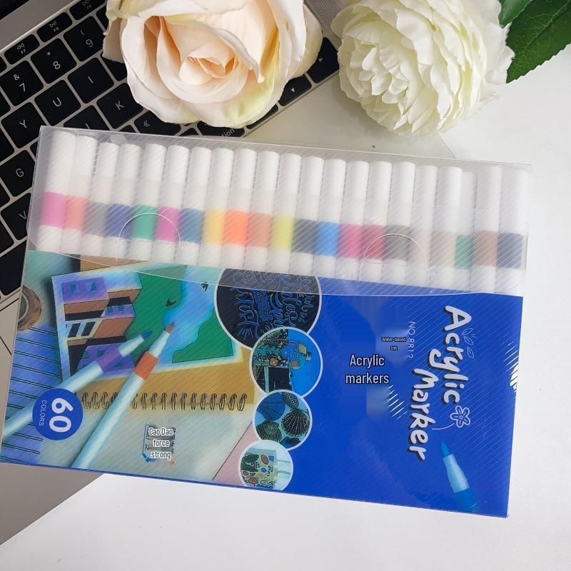 Opaque Acrylic Markers for Layering - Ideal for Elementary School Art, DIY Projects, and Watercolor with Durable Hard Tips.