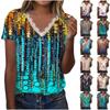 Femmes chemises amples décontractées col en V à manches courtes fleur imprimé couverture en dentelle T-shirts t-shirt