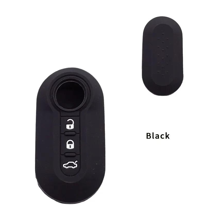 Xinyuexin 3 Buttons Silicone Car Key Case Cover for Fiat 500 Flip Folding Remote Key Shell for Fiat Punto Panda Car Accessories