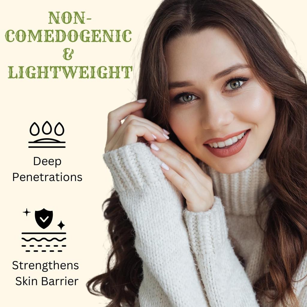 Wildflower Essentials Natural Squalane Oil for Face, Skin Hydration, Moisturisation for Dry Skin, Non-Comedogenic 15ml
