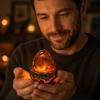 Egg Glowing Resin Desk Decoration with Breathing Light for Home Shelf Decor
