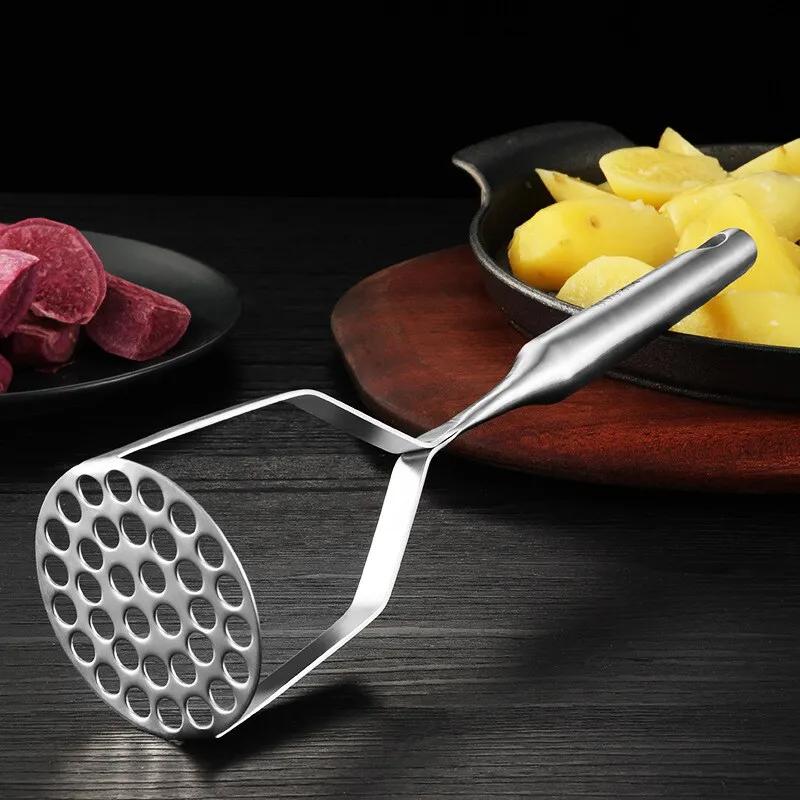 Stainless Steel Potato Masher Manual Melons Fruits Yam Masher Vegetable Cutter Crusher Durable Kitchen Gadgets