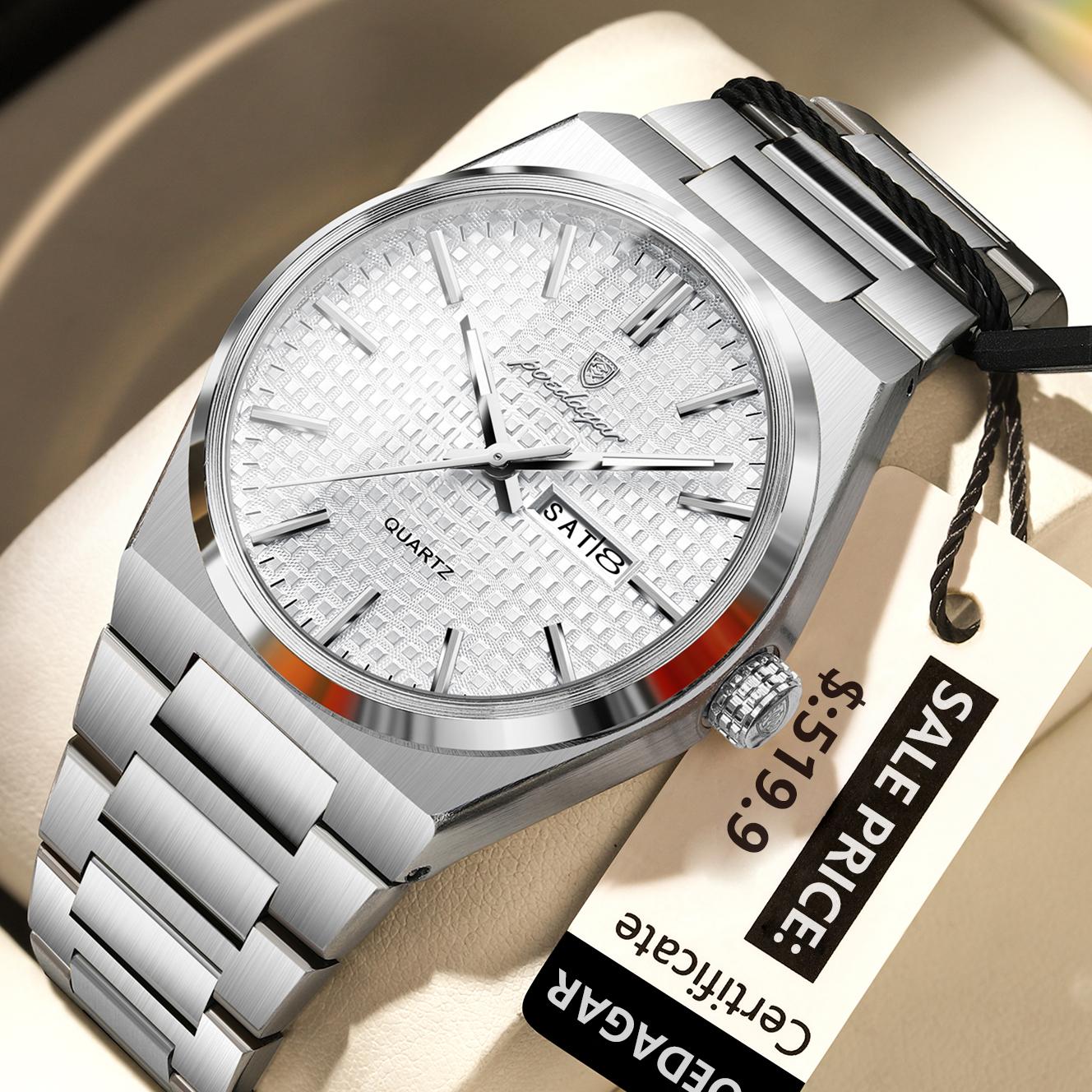 Luxury Business Men s Watch Quartz Waterproof Original Stainless Steel Montre Homme Watch for Men 874 SL WH S