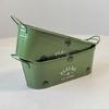 Modern Oval Iron Plant Pot Container With Reinforced Handle Rustproof Suitable For Indoor Outdoor Greeneries Arrangement