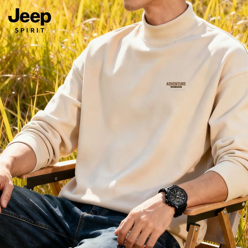 JEEP SPIRIT Men's Thermal Half-Turtleneck Long Sleeve Top