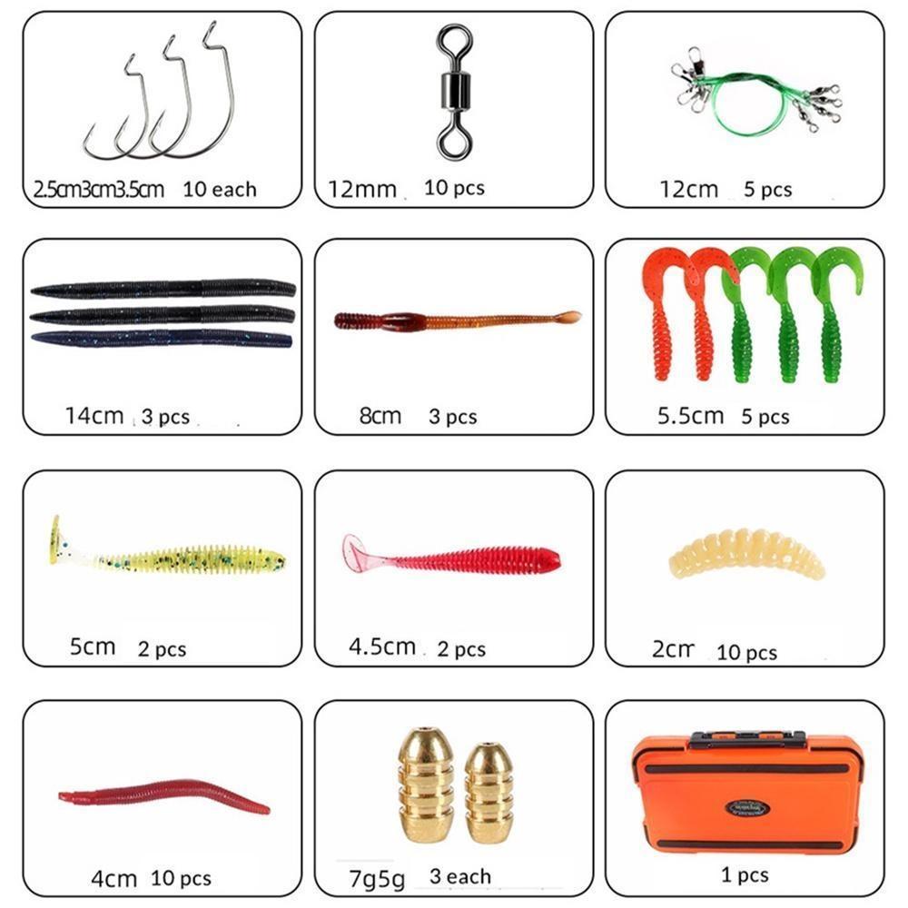 117 Stück/Box Angelköder Haken Set Gemischte Künstliche Köder Metall Angelhaken Boxed Rotierender Löffel Set Angelzubehör