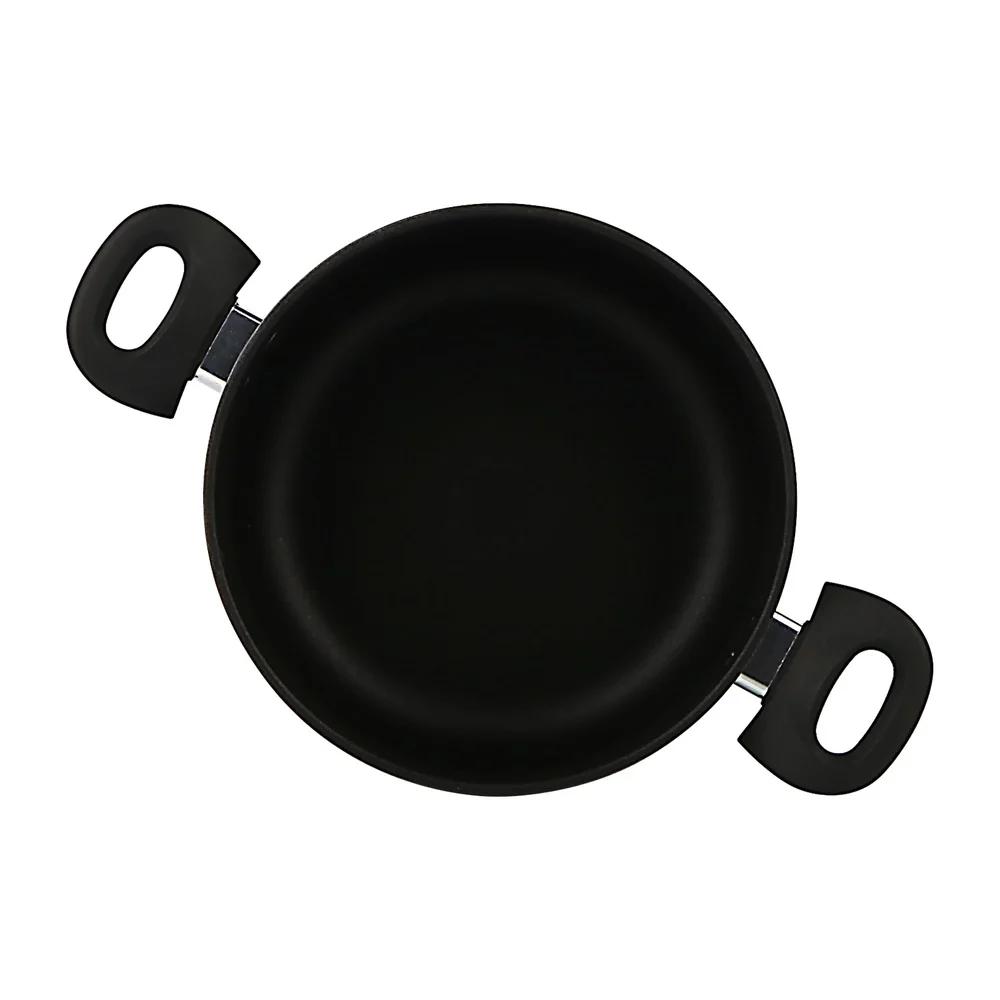 5-Quart Non-Stick Aluminum Dutch Oven with Glass Lid Lightweight Dishwasher Safe Tempered Glass Lid Riveted Handle Even Heating