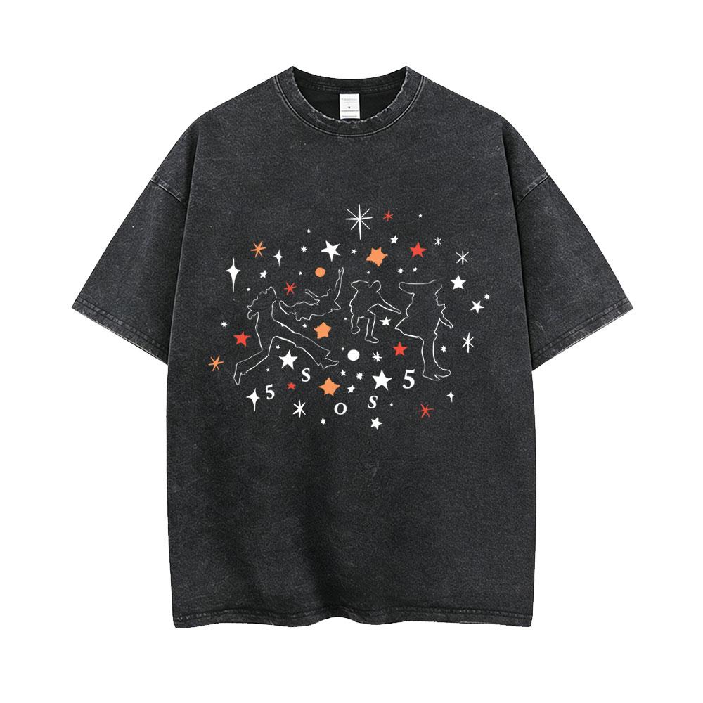 Punk Rock Band 5 Seconds of Summer Washed Vintage Tshirt Everyones A Star Merch 2026 Tshirts Men Women Hip Hop Gothic T Shirt