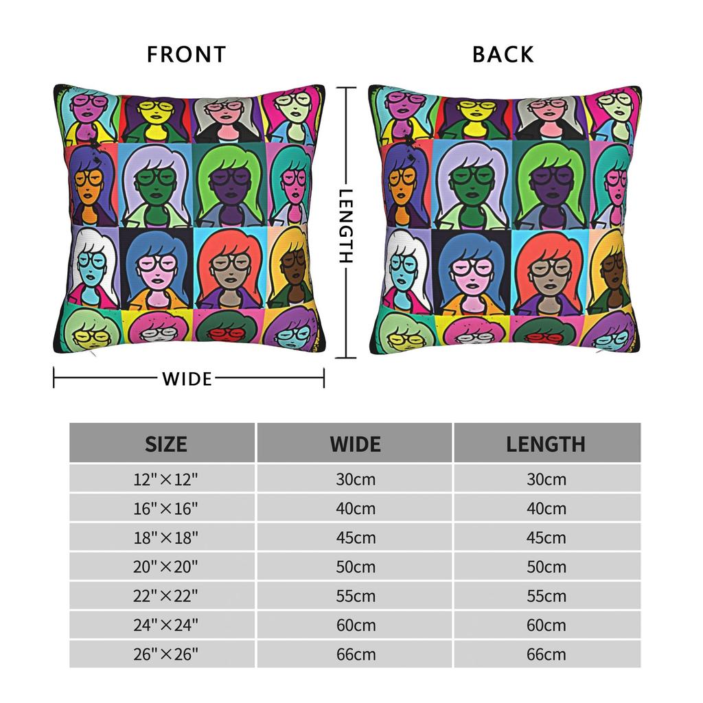 Darias Warhol Square Pillow Covers Polyester Home  Cushion Cover Cute Decor Throw Pillow Case 45*45