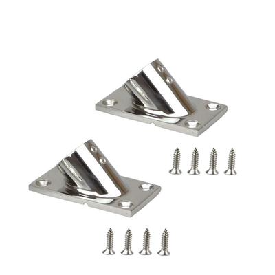 2 Pcs 7/8" 60 Degree Boat Deck Handrail Square Base Marine Heavy Duty 316 Stainless Steel For Boat Yacht 22mm/25mm Rail / Tube