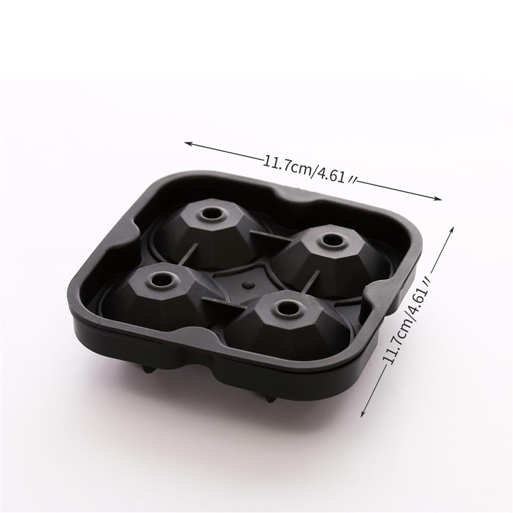 4 Cups Ball Shape 3D Ice C ube  Silicone Maker Tray