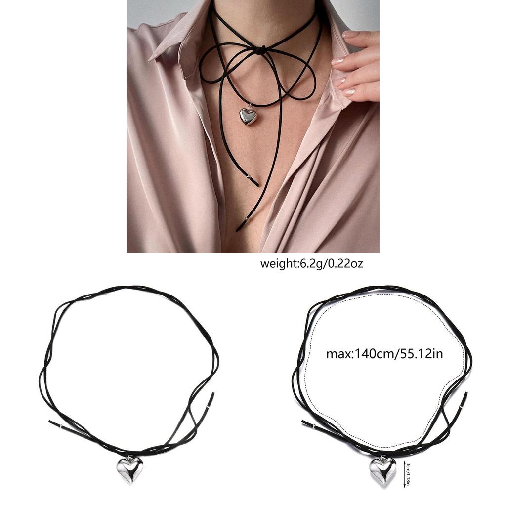 Heart Shape Alloy Pendant Necklace With Geometric Design For Women And Men