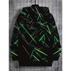 Jungen Kapuzenpullover 3D-Druck, langärmliges lässiges Sportoberteil mit geometrischen und linearen Mustern