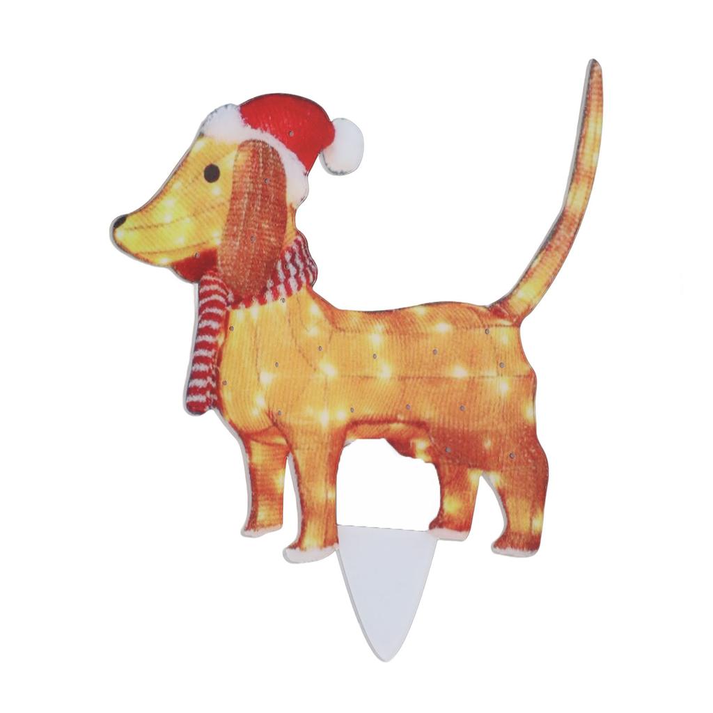 Christmas Dog Yard Decor Light Up with String Light Cute Acrylic Outdoor Animal Decorations for