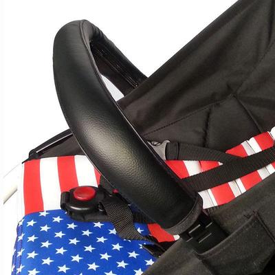 Universal PU Leather Stroller Handle Cover - Washable, Zippered Armrest Protector