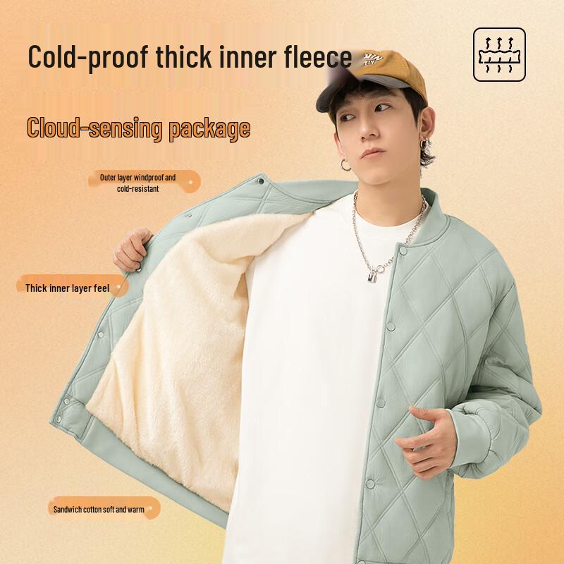 VANCL Men's Quilted Fleece Lined Winter Jacket