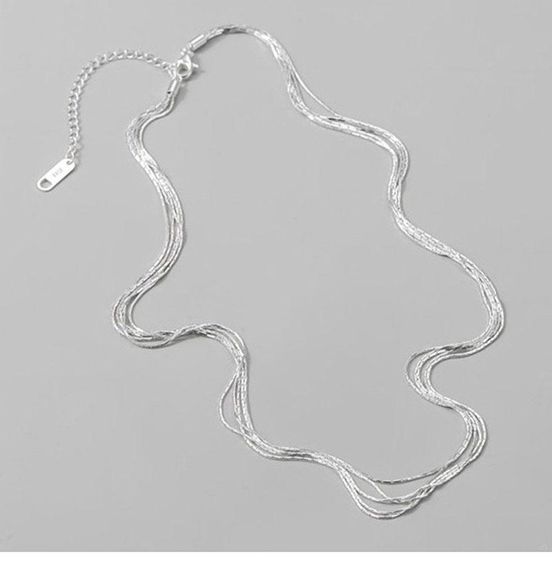 French sense necklace women s light luxury design multi-layer fringed collarbone chain cold wind plain chain bare chain