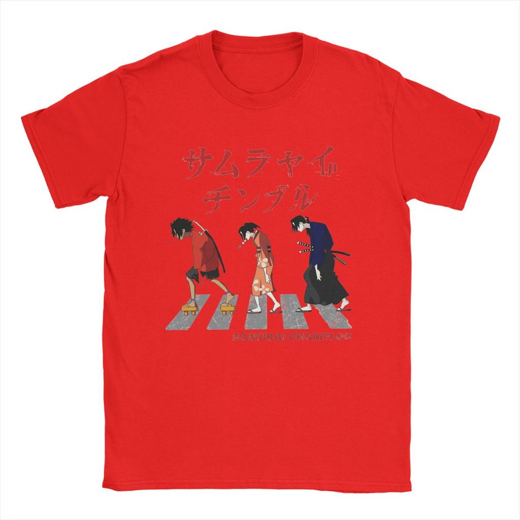 Samurai Champloo Walking Fuu Mugen Jin T Shirts Men Pure Cotton Funny T-Shirts Round Neck Tees Short Sleeve Clothes Printed