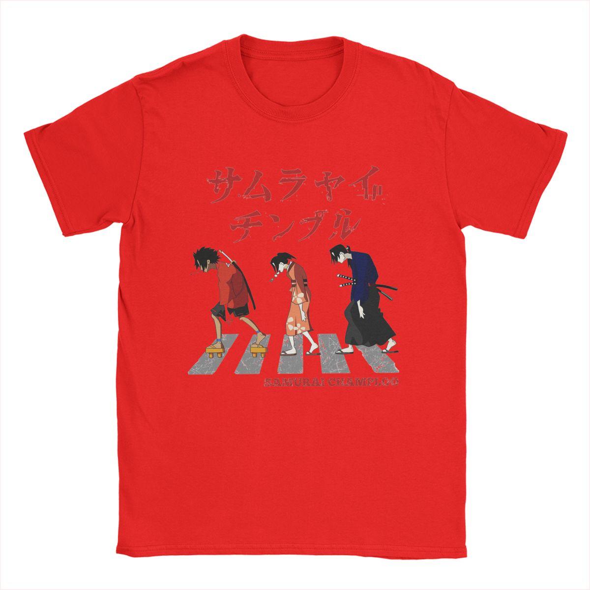 

Samurai Champloo Walking Fuu Mugen Jin Футболки Мужские Чистый Хлопок Забавные Футболки Футболки с Круглым Вырезом Одежда с Коротким Рукавом С Принтом S