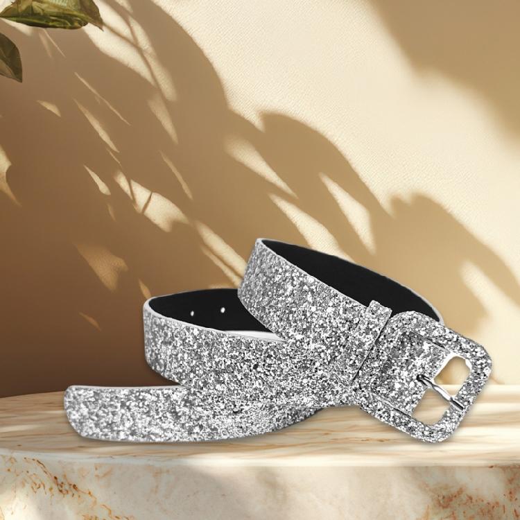 Stylish Belt for Women Comfortable Wearing Waistband with Sequins Decorations for Daily & Party Celebration Gold/Silver