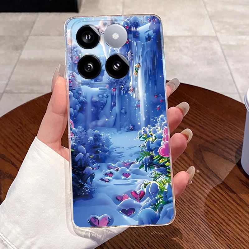 Jelly Casing For Xiaomi 14T 14TPro Clear Silicone Soft TPU Back Cover For Xiaomi 14T Pro Cute Cat Rabbit Heart Protective Case