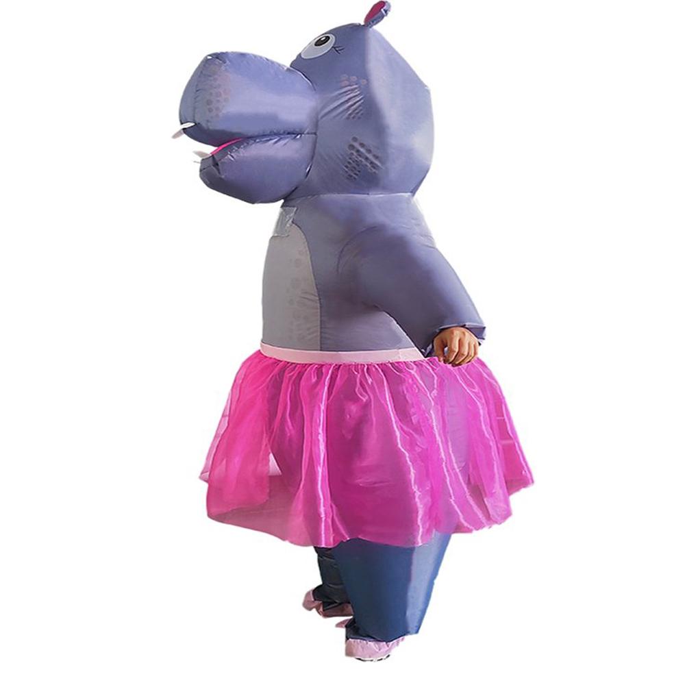 Nijlpaard opblaaspak met gaas rok, volwassen