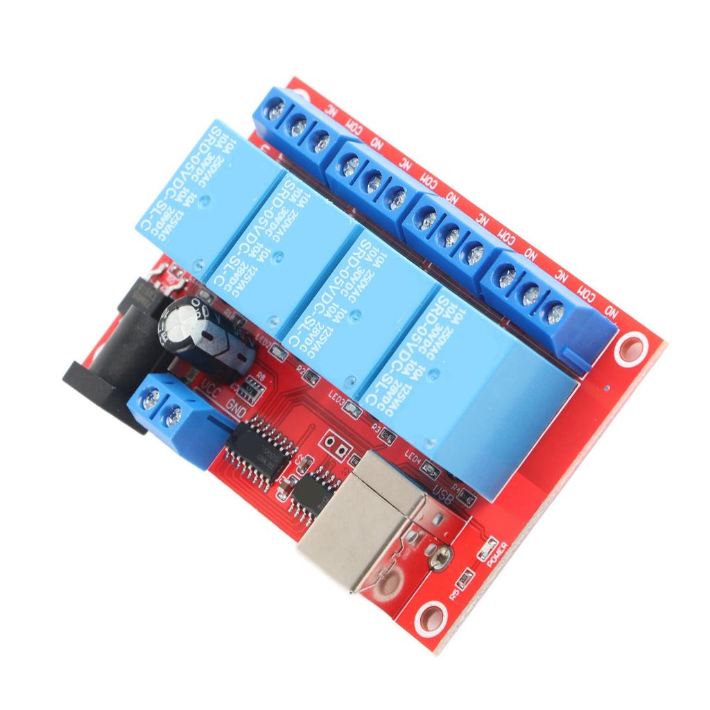 4 Channel Relay Module USB Drive Free DC Relay Board Computer Control PLC Board 3 Operating Modes 5V