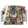 Cozy Fleece Blanket with Cute French Bulldog Design Soft for Sofa, Camping Travel All-Season Must-Have for Home Outdoor Scenes