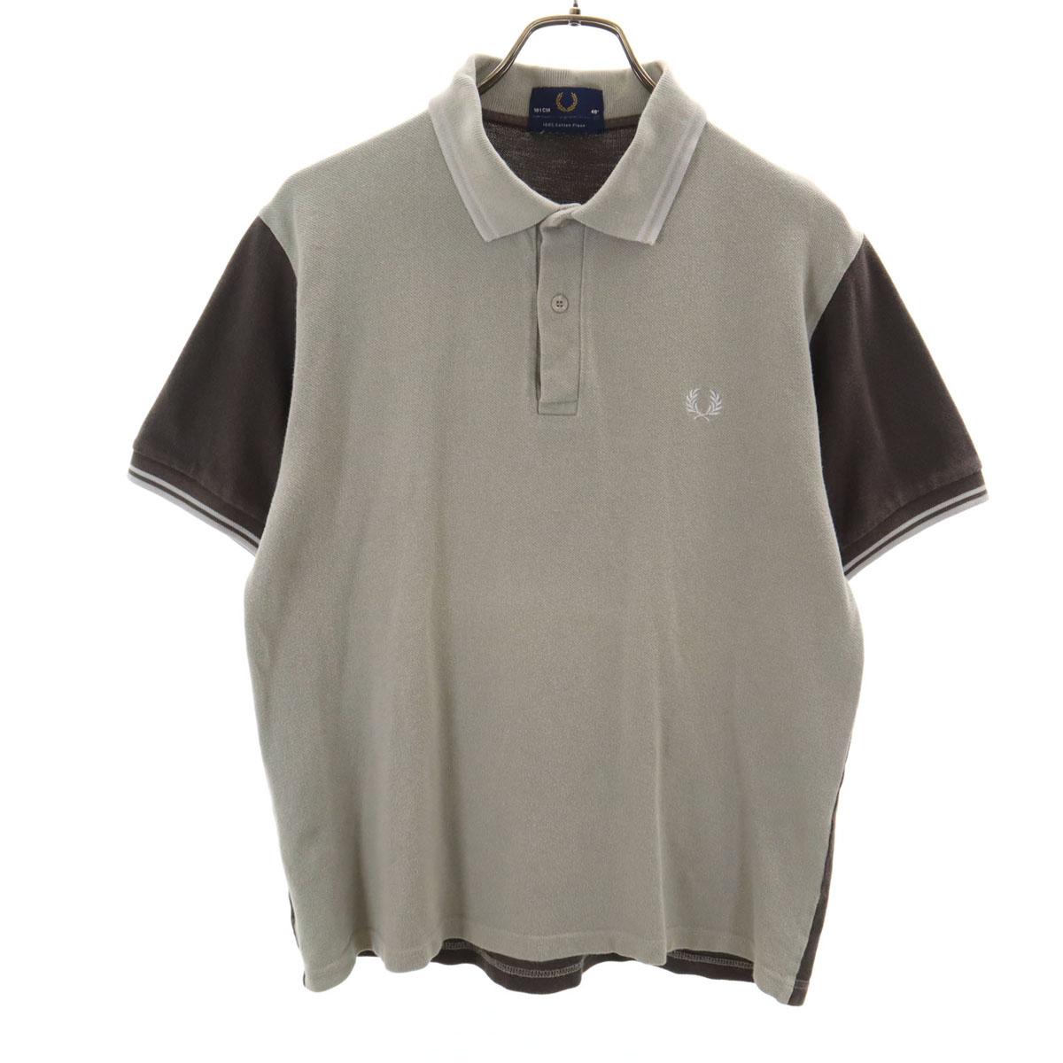 

FRED PERRY Сделано в Португалии Футболка-поло с коротким рукавом 40 Серо-бежевый Мужская Б/У