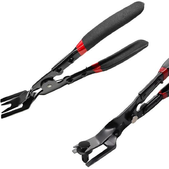 Panel Clip Removal Plier, Automotive Door Panel Upholstery Trim Clip Removal Tool Plier, Remove Push Pin And Press In Trim Clip Fasteners Lift Action