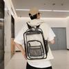 Transparent beach casual backpack spring and summer new daily large-capacity plastic men's and women's backpack