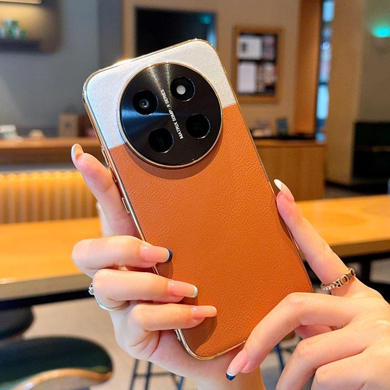 Vintage Two-Tone Leather-Look Case For Honor X80 Pro Max X9d Honor Magic 8 Pro Air Magic8 RSR Camera Protection Cover