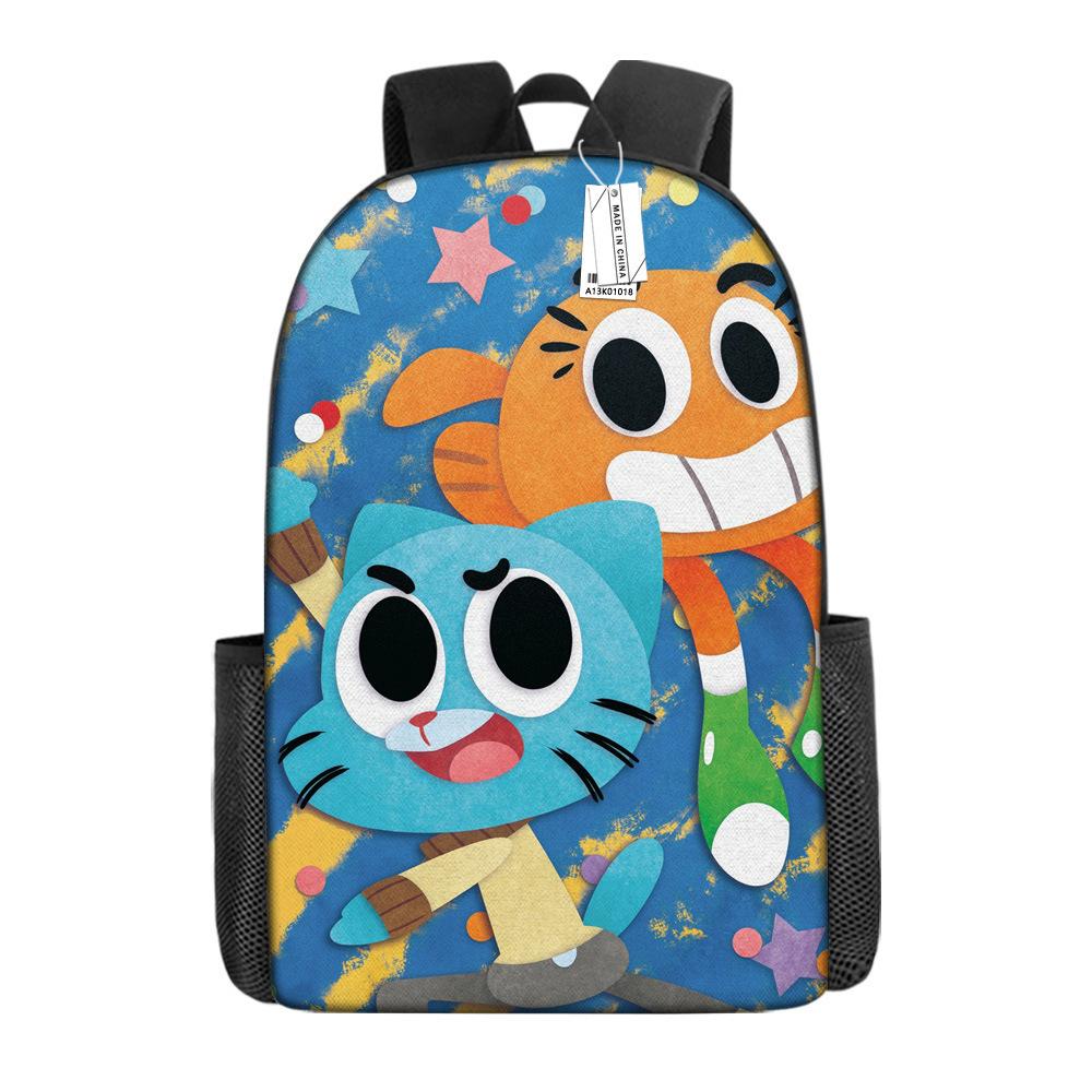 Zaino Scolastico per Bambini Gum Fun World Set 3 Pezzi Leggero Cartone Animato Carino Grande Capacità