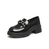 BASTO Women's College Style Metal Buckle Loafers
