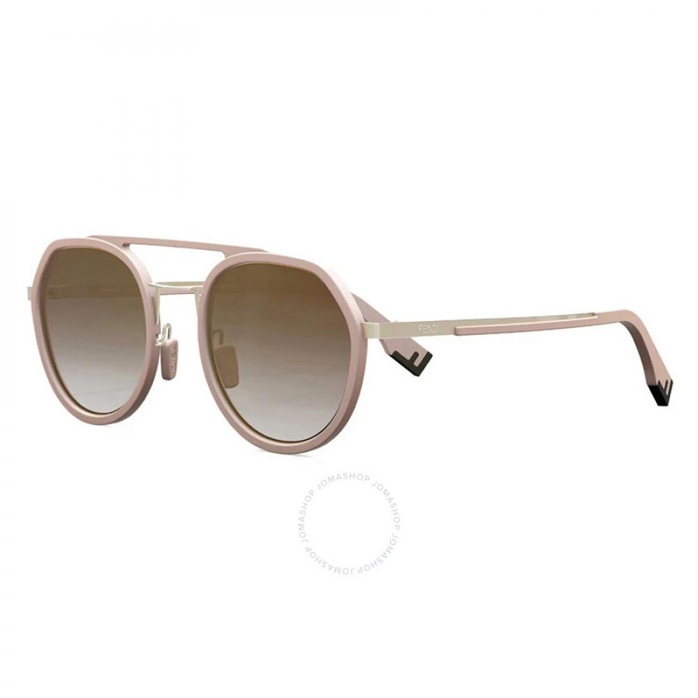

Fendi Brown Pink Gradient Pilot Men S SunglaSSeS Fe40040u 73g 51