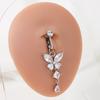 Clip On Belly Button Ring Butterfly Shape Copper Zircon Fake Belly Piercing Umbilical Navel Body Jewelry Trendy Fashion