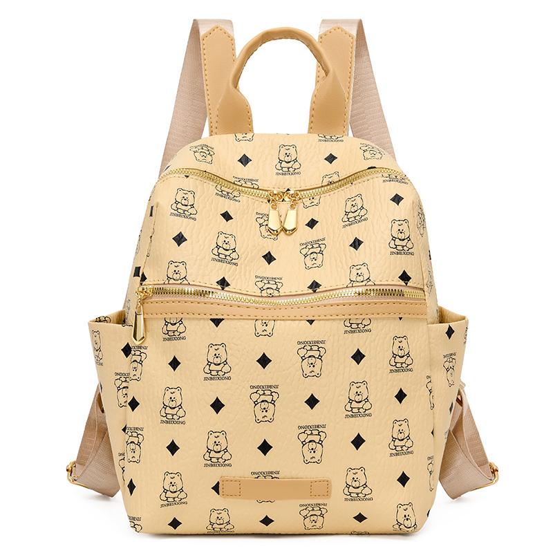 Print Rucksack Große Kapazität Umhängetasche PU Damen Reisetasche