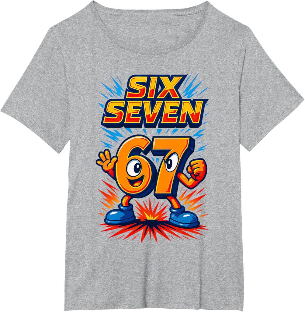 Modna Koszulka Dziecięca z Nadrukiem 67 Lato Krótki Rękaw Harajuku Streetwear Outdoor Casual Ubrania dla Chłopców Koszulka Koszulki dla Dziewczynek Top