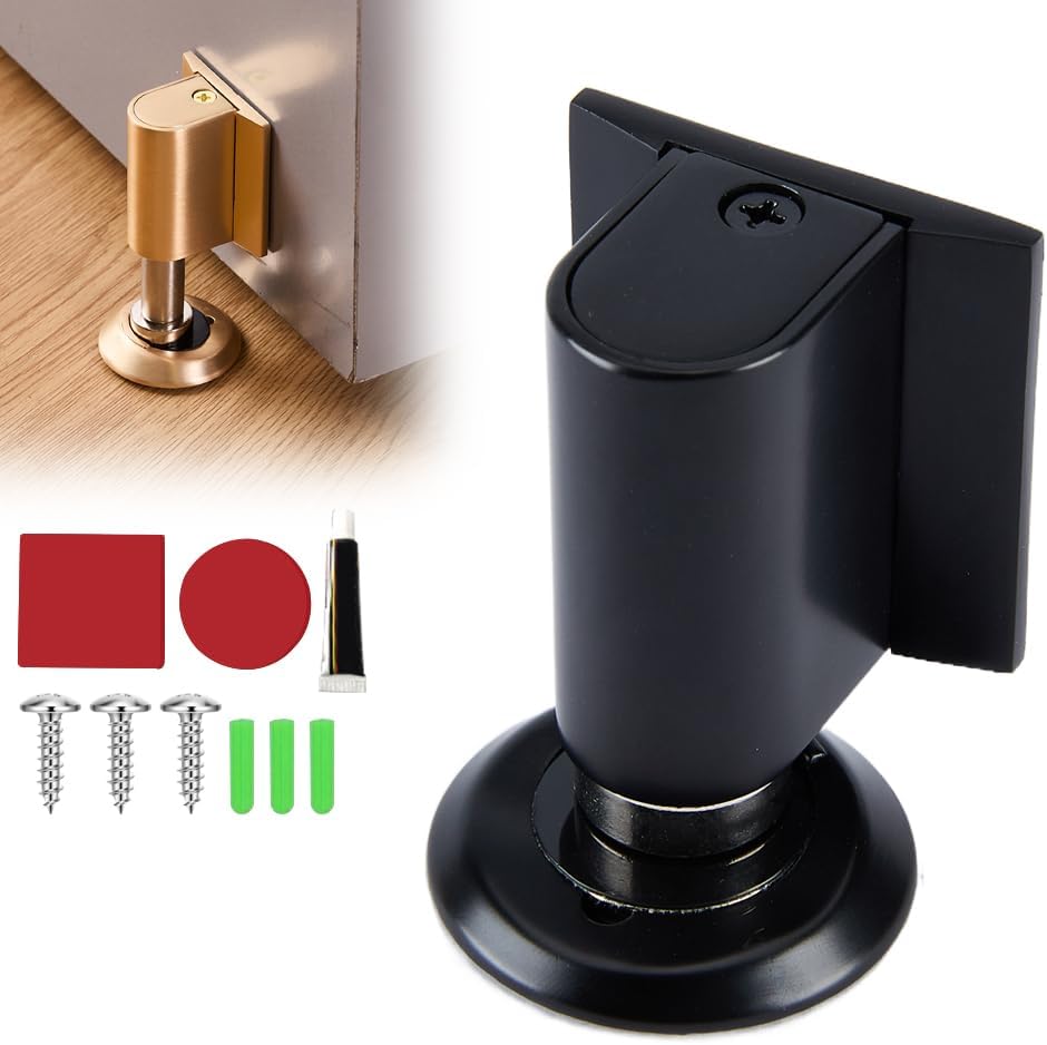 

Стопор-клин для двери, Новые магнитные стопоры для нижней части двери, Невидимые дверные упоры без сверления для внутренней двери, Сверхпрочные магнитные двери чёрный