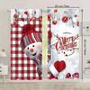 Classic Christmas snowmen   checkered pattern printed curtains   pole bag curtains   home decoration   room decoration