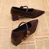 Ladies Spring Fashionable Versatile New High Heels Elegant Minimalist Pointed Women's Shoes Shallow Mouth Middle Heel Shoes