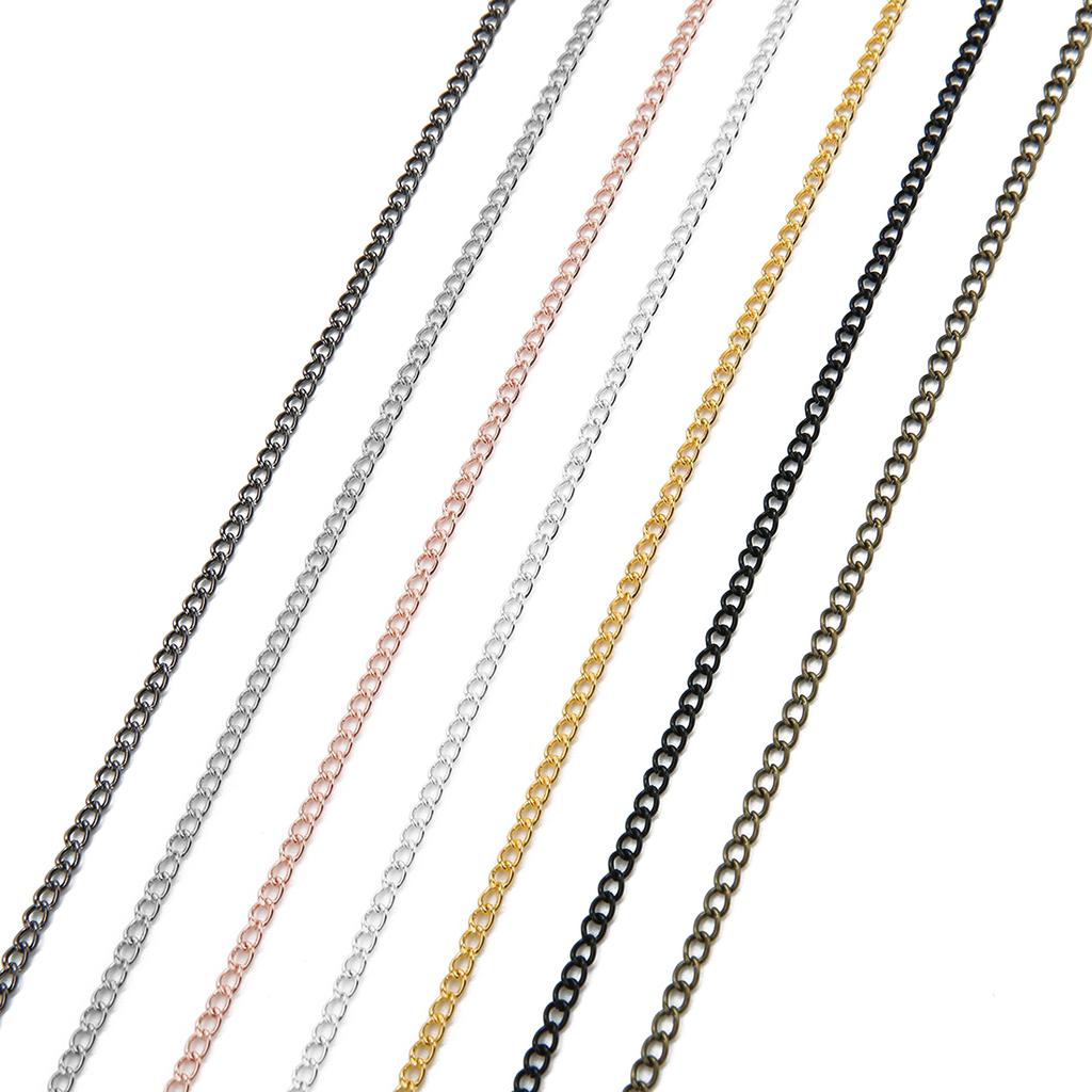 10 Yards/Lot Iron Encrypted Link Chains Necklace Chain Accessories Metal Extender Chain for Jewelry Making Diy Necklace Wholesal
