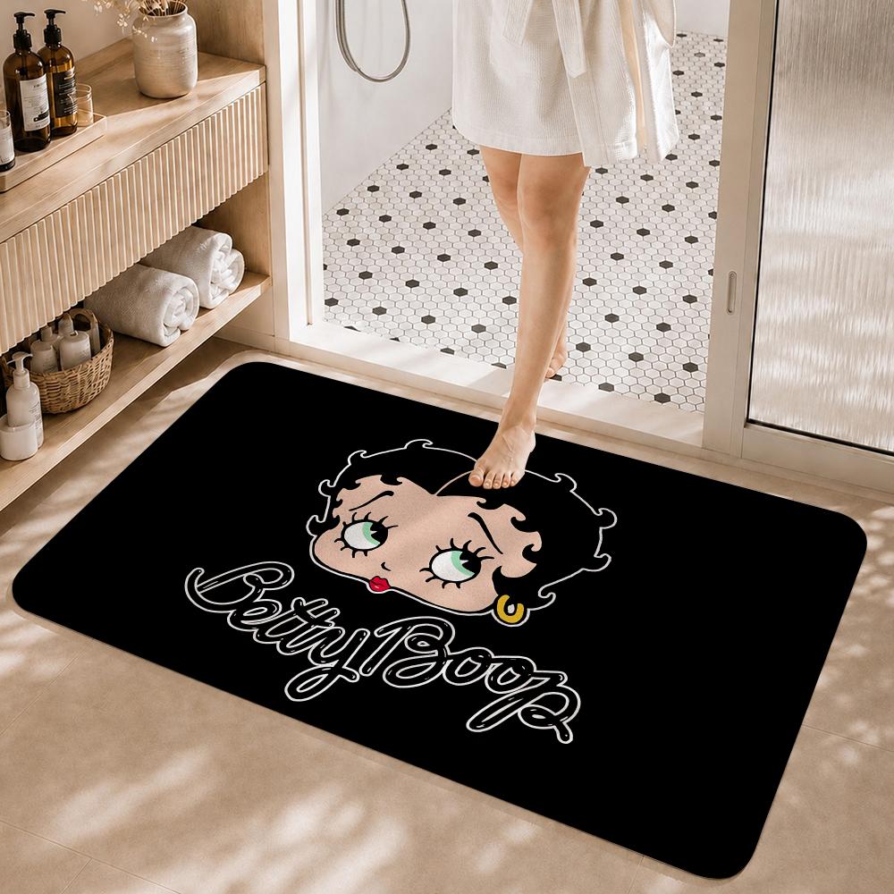 Vintage Cartoon B-Betty Boop Floor Mat Non-Slip Absorbent Floor Mat Decorative Rug for Home Bathroom Bedroom Entryway