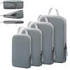 Compression travel pouch bag 4-piece set washable water-repellent 60 gray