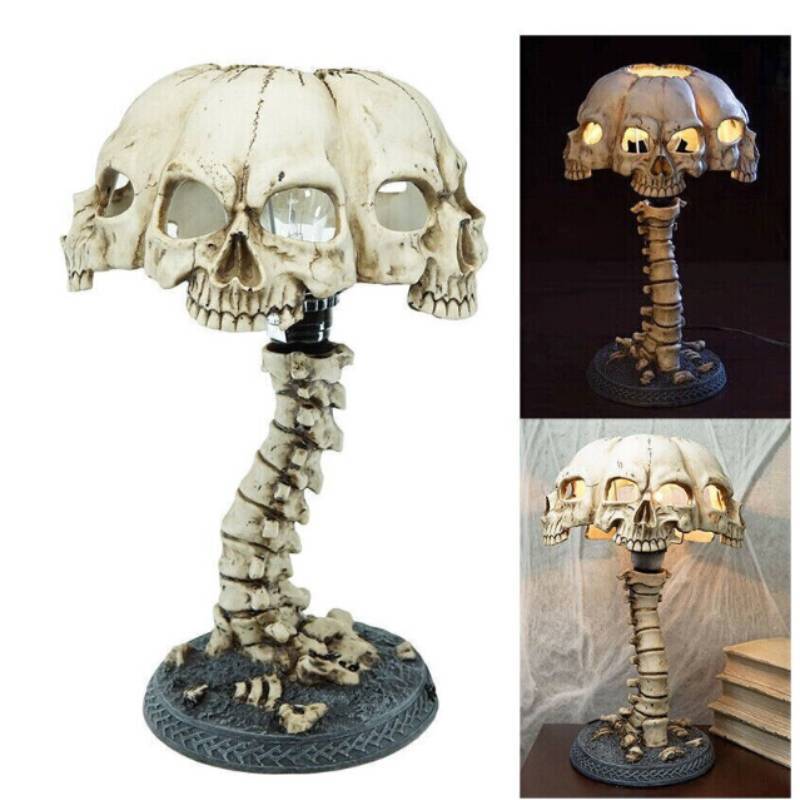 3d Led Skull Skeleton Lamps Horror Halloween Desk Light Haunted House Decoration