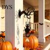 Spooky Entrance Hall Accents Halloween Welcome Sign, Wall Mount 2D Acrylic Hanging Decor with Bell, Door Bell Decorations Gothic Black Cat Creepy